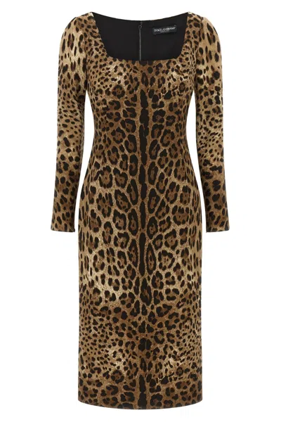 Dolce & Gabbana 'leo' Dress In Brown