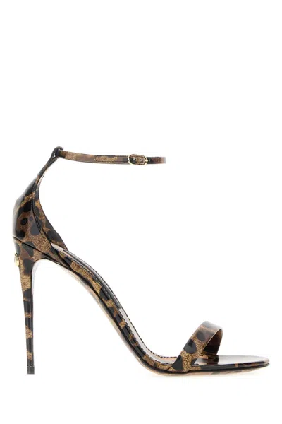 Dolce & Gabbana Leo Heel Sandal In Gold