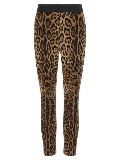 Dolce & Gabbana Leo Animal-print Viscose Leggings In Multi
