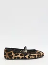 Dolce & Gabbana Multicolor Ballerinas In Cotton And Viscose With Leopard Print Women In Multicolor