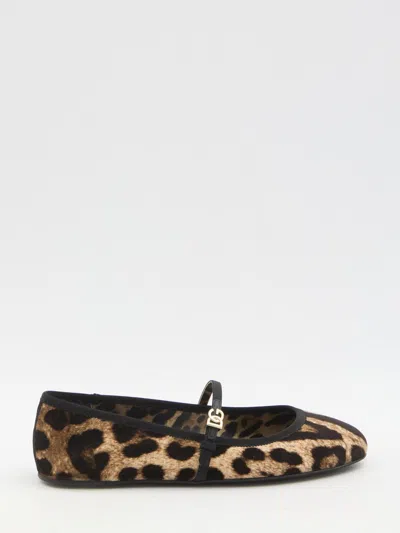DOLCE & GABBANA LEO PRINT BALLET FLATS