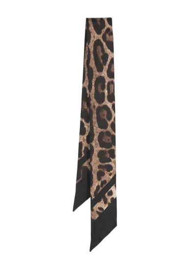 Dolce & Gabbana Leo Print Bandeau In Brown