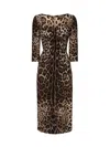 Dolce & Gabbana Leopard-print Calf-length Cady Dress