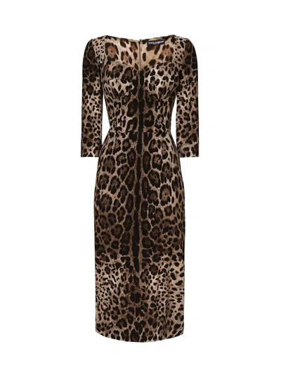 DOLCE & GABBANA LEO PRINT BUSTIER DRESS