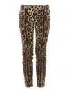 Dolce & Gabbana Leo Print Cotton Trousers In Animal Print