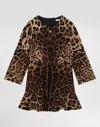 Dolce & Gabbana Leo-print Double Crêpe Dress In Brown