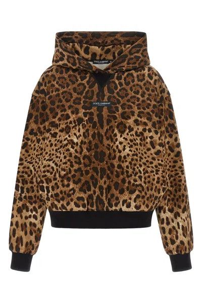 Dolce & Gabbana Leo Print Hoodie In Animal Print