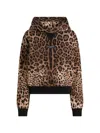 Dolce & Gabbana Leopardprint Pullover Hoodie In Brown