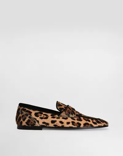 Dolce & Gabbana Leo-print Pony Slipper In Animal Print