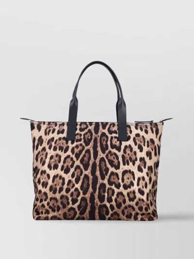 Dolce & Gabbana Leo Print Rectangular Tote Handles