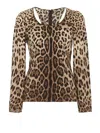 Dolce & Gabbana Leo Print Silk Blouse In Animal Print