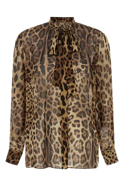 Dolce & Gabbana 'leo' Shirt In Brown