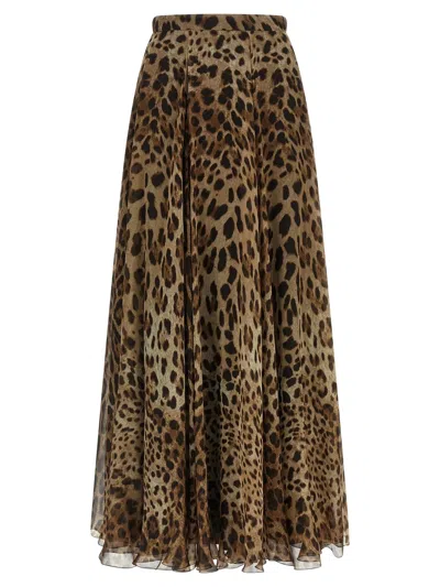 Dolce & Gabbana 'leo' Skirt In Brown
