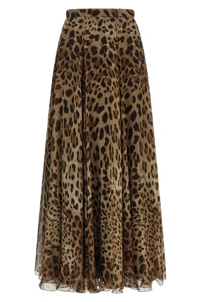 Dolce & Gabbana 'leo' Skirt In Brown