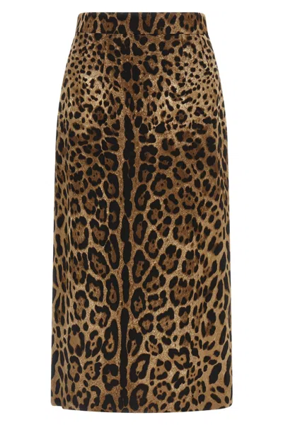 Dolce & Gabbana 'leo' Skirt In Brown
