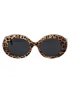 Dolce & Gabbana Leopard Black Acetate Sunglasses In Brown