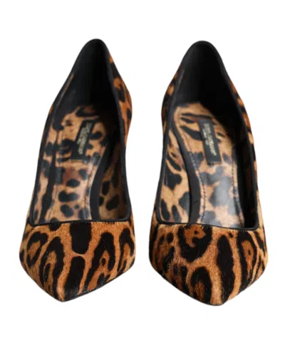Dolce & Gabbana Leopard Calf Hair Heel In Multi