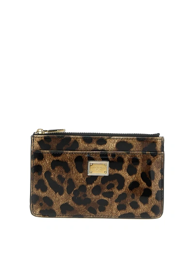 Dolce & Gabbana Leopard Card Holder In Animal Print