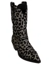 Dolce & Gabbana Leopard Print Velvet Mid Calf Boots