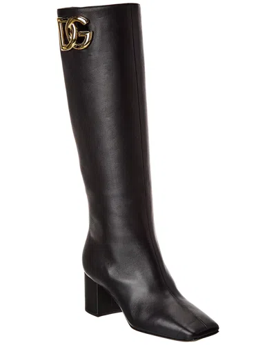 Dolce & Gabbana Leather Boots In Black