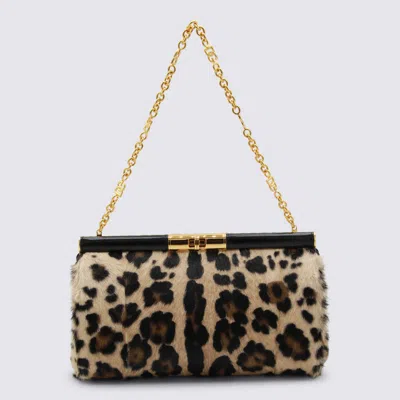 Dolce & Gabbana Leopard Leather Marlene Clutch In Animal Print