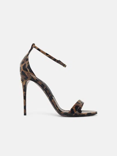 Dolce & Gabbana Leopard Leather Sandals In Animal Print