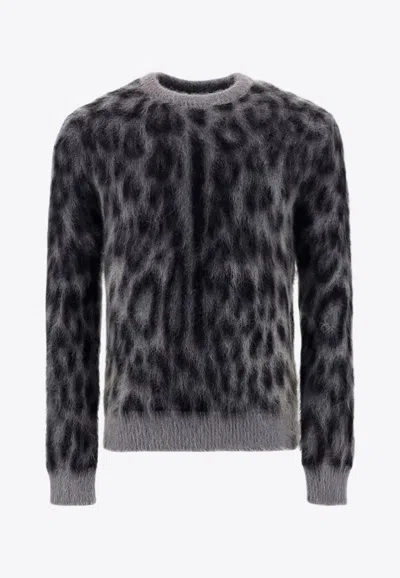 DOLCE & GABBANA LEOPARD MOHAIR-BLEND SWEATER