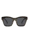 Dolce & Gabbana Leopard-motif Squared-frame Sunglasses In Brown