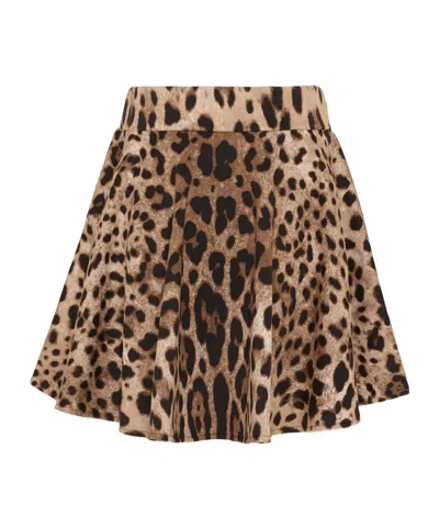 Dolce & Gabbana Leopard-pattern Skirt In Multi
