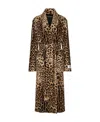 Dolce & Gabbana Leopard-print Belted Terry Cloth Coat In Brown