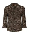 Dolce & Gabbana Leopard-patterned Jacquard Jacket In Black