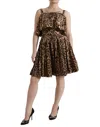 DOLCE & GABBANA LEOPARD PRINT A-LINE COTTON DRESS