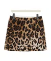 Dolce & Gabbana Short Leopard-design Jacquard Skirt In Black