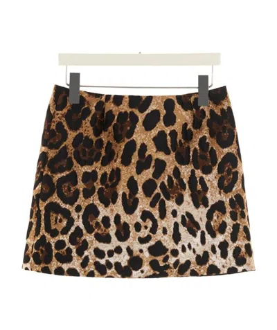 DOLCE & GABBANA DOLCE  GABBANA KIDS LEOPARD JACQUARD SKIRT