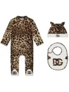 Dolce & Gabbana Leopard-print Three-piece Set In Brown