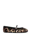 Dolce & Gabbana Multicolor Ballerinas In Cotton And Viscose With Leopard Print Women