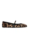 Dolce & Gabbana Multicolor Ballerinas In Cotton And Viscose With Leopard Print Women In Black
