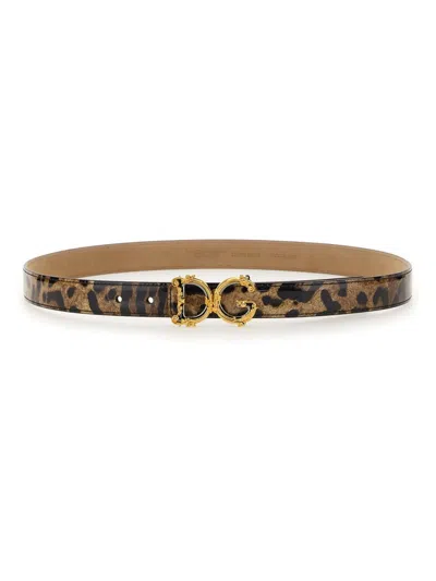 Dolce & Gabbana Leopard Print Belt In Animal Print