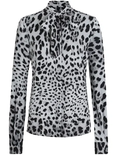 DOLCE & GABBANA LEOPARD-PRINT BLOUSE - WOMEN'S - SILK/ELASTANE