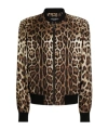 Dolce & Gabbana Leopard-print Bomber Jacket In Black