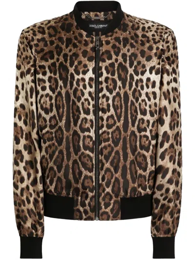 DOLCE & GABBANA LEOPARD-PRINT BOMBER JACKET