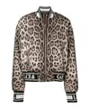 Dolce & Gabbana Leopard-print Sequined Woven Bomber Jacket In Multicolor