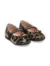 Dolce & Gabbana Leopard-print Bow Ballerinas In Black