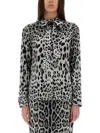 Dolce & Gabbana Leopard Print Silk Satin Shirt In Animalier