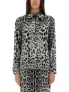 Dolce & Gabbana Leopard Print Silk Satin Shirt In Multicolor
