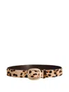 Dolce & Gabbana Leopard-print Buckle Belt In Brown