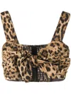 Dolce & Gabbana Bustier Top Leopard Motif Sweetheart Neckline In Animal Print