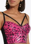 Dolce & Gabbana Leopard-print Bustier Top In Pink
