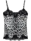 Dolce & Gabbana Leopard-print Camisole In Black