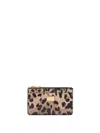 Dolce & Gabbana Leopard Print Card Holder In Brown